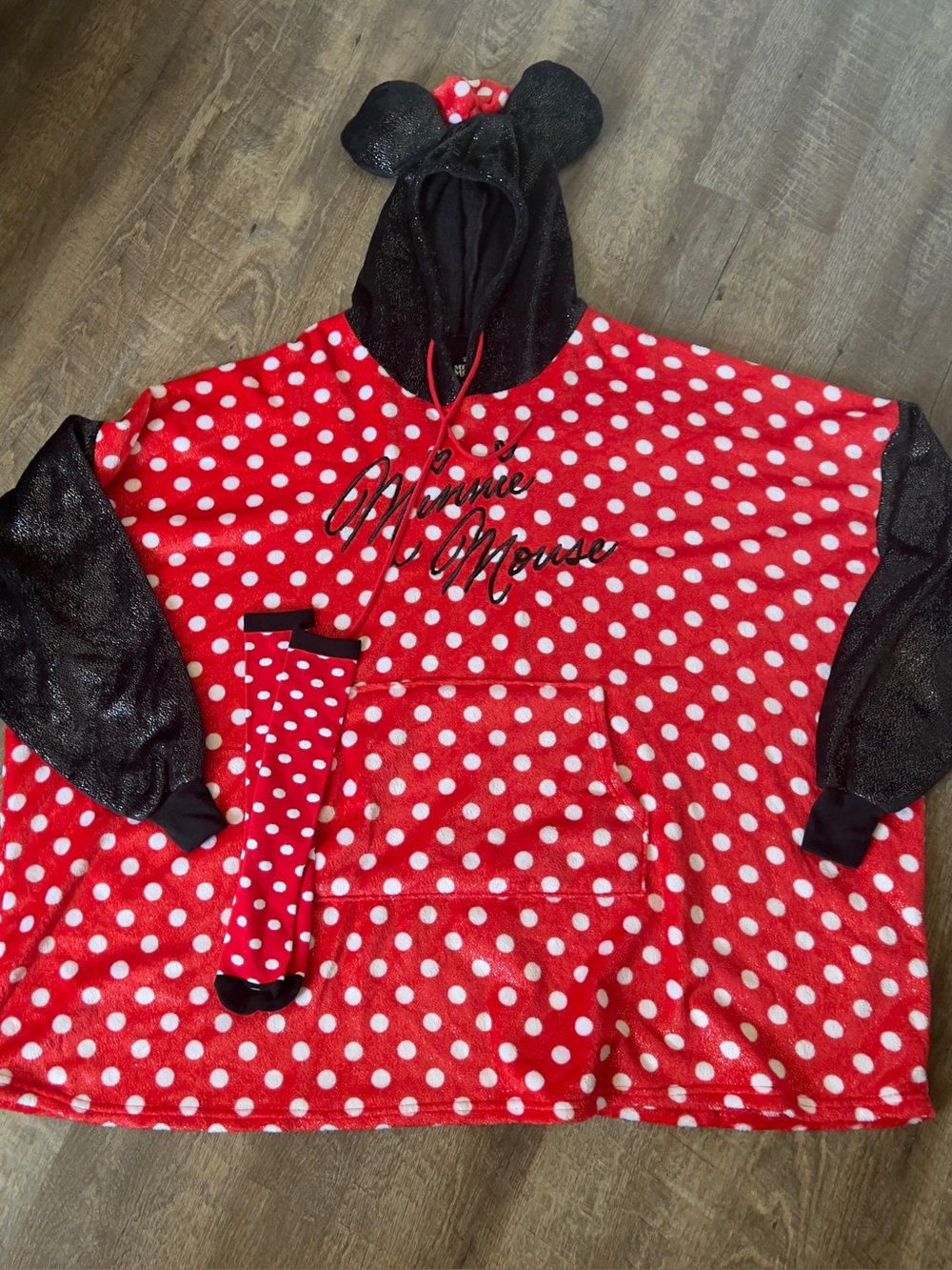 Disney Minnie Mouse Sleep Set Poncho- Size XL